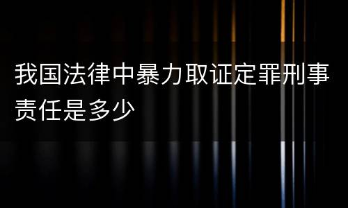 我国法律中暴力取证定罪刑事责任是多少