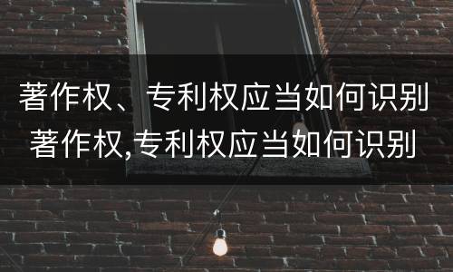 著作权、专利权应当如何识别 著作权,专利权应当如何识别出来
