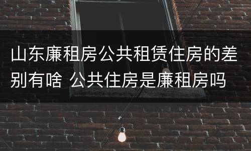 山东廉租房公共租赁住房的差别有啥 公共住房是廉租房吗