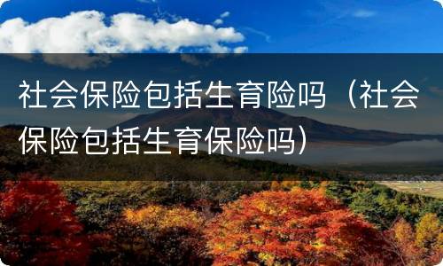 社会保险包括生育险吗（社会保险包括生育保险吗）