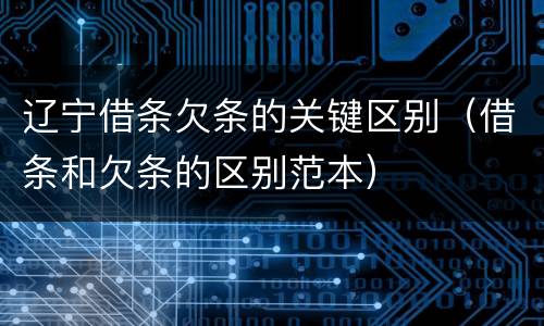 辽宁借条欠条的关键区别（借条和欠条的区别范本）