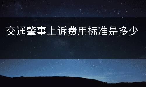 交通肇事上诉费用标准是多少