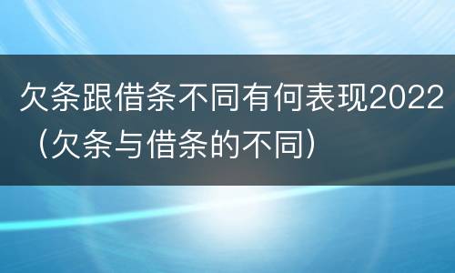 欠条跟借条不同有何表现2022（欠条与借条的不同）