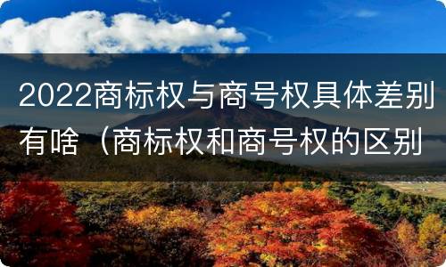 2022商标权与商号权具体差别有啥（商标权和商号权的区别）