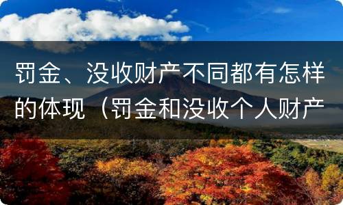罚金、没收财产不同都有怎样的体现（罚金和没收个人财产的区别）