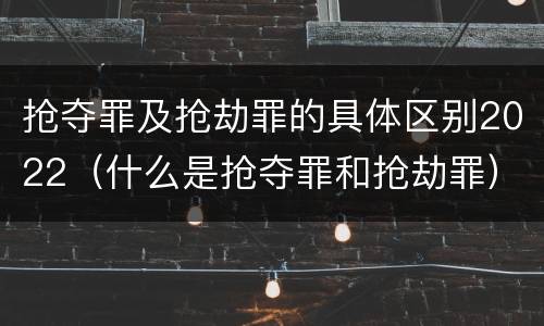 抢夺罪及抢劫罪的具体区别2022（什么是抢夺罪和抢劫罪）