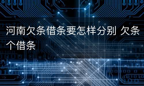 河南欠条借条要怎样分别 欠条个借条