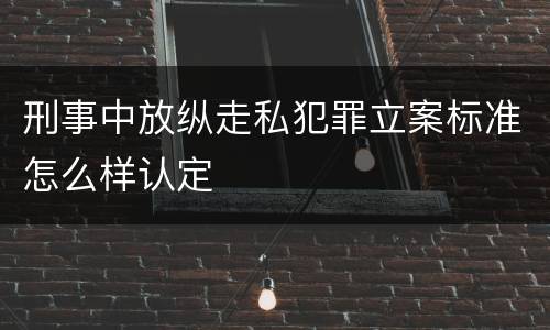 刑事中放纵走私犯罪立案标准怎么样认定
