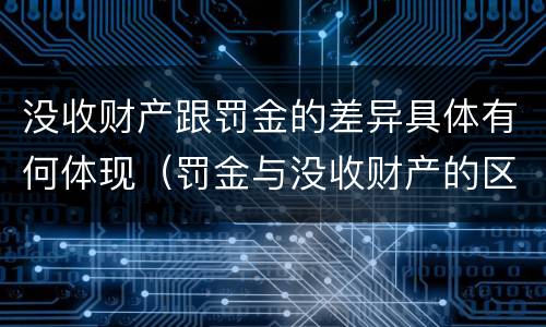 没收财产跟罚金的差异具体有何体现（罚金与没收财产的区别）