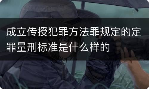 成立传授犯罪方法罪规定的定罪量刑标准是什么样的
