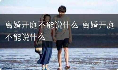离婚开庭不能说什么 离婚开庭不能说什么