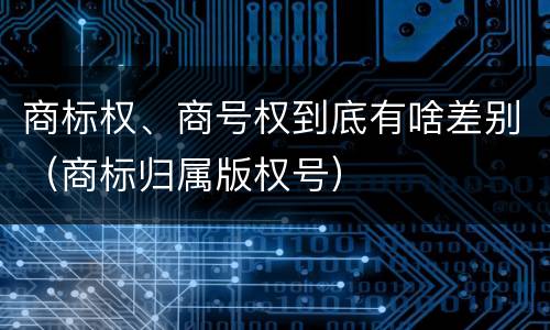 商标权、商号权到底有啥差别（商标归属版权号）