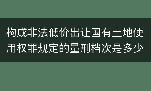 构成非法低价出让国有土地使用权罪规定的量刑档次是多少