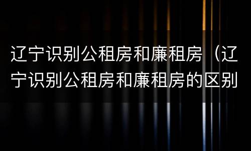 辽宁识别公租房和廉租房（辽宁识别公租房和廉租房的区别）