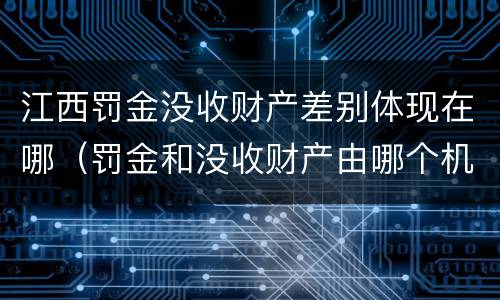 江西罚金没收财产差别体现在哪（罚金和没收财产由哪个机关执行）