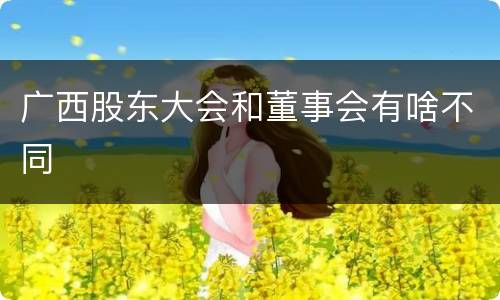 广西股东大会和董事会有啥不同