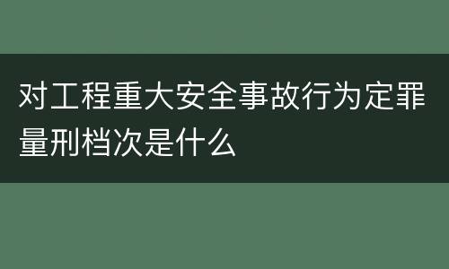 对工程重大安全事故行为定罪量刑档次是什么