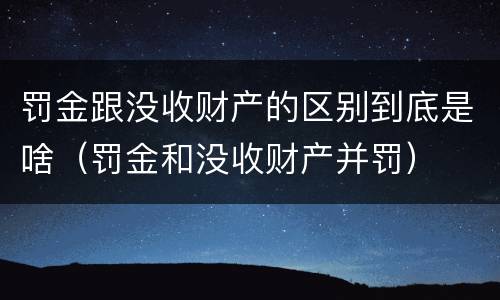 罚金跟没收财产的区别到底是啥（罚金和没收财产并罚）