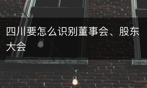 四川要怎么识别董事会、股东大会
