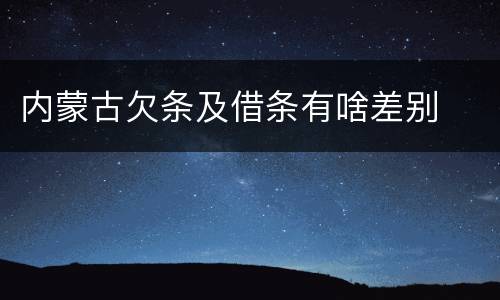 内蒙古欠条及借条有啥差别
