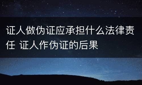 证人做伪证应承担什么法律责任 证人作伪证的后果