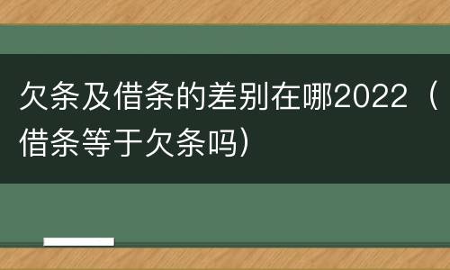 欠条及借条的差别在哪2022（借条等于欠条吗）
