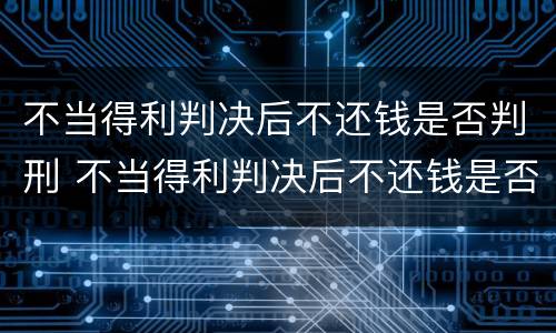 不当得利判决后不还钱是否判刑 不当得利判决后不还钱是否判刑案例