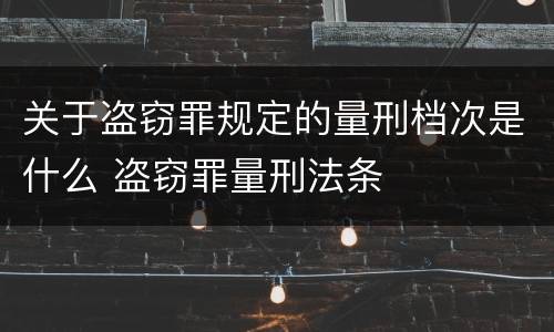 关于盗窃罪规定的量刑档次是什么 盗窃罪量刑法条