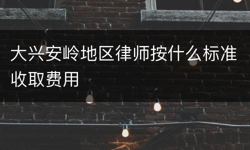 大兴安岭地区律师按什么标准收取费用