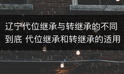 辽宁代位继承与转继承的不同到底 代位继承和转继承的适用范围