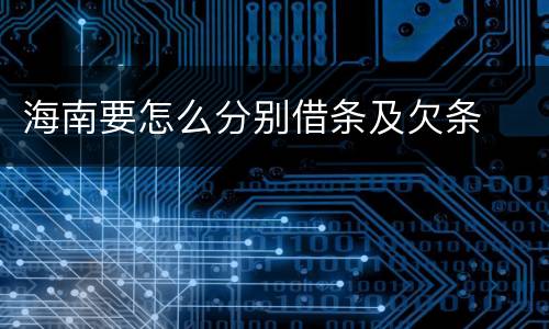 海南要怎么分别借条及欠条