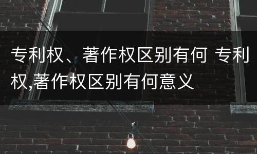 专利权、著作权区别有何 专利权,著作权区别有何意义