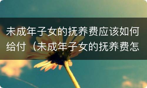 未成年子女的抚养费应该如何给付（未成年子女的抚养费怎么计算）