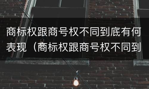 商标权跟商号权不同到底有何表现（商标权跟商号权不同到底有何表现呢）