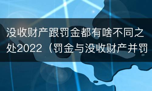 没收财产跟罚金都有啥不同之处2022（罚金与没收财产并罚）