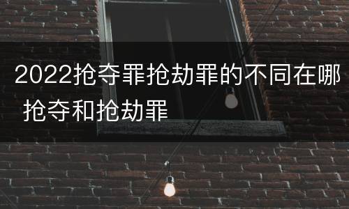 2022抢夺罪抢劫罪的不同在哪 抢夺和抢劫罪