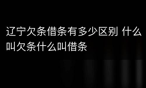 辽宁欠条借条有多少区别 什么叫欠条什么叫借条