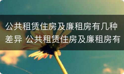 公共租赁住房及廉租房有几种差异 公共租赁住房及廉租房有几种差异性质