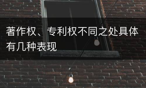 著作权、专利权不同之处具体有几种表现