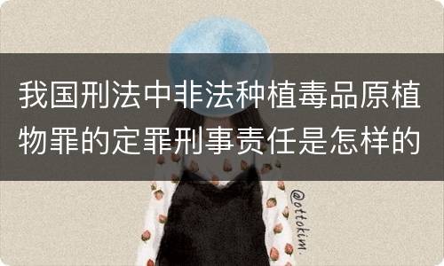 我国刑法中非法种植毒品原植物罪的定罪刑事责任是怎样的