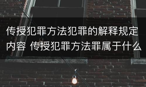 传授犯罪方法犯罪的解释规定内容 传授犯罪方法罪属于什么