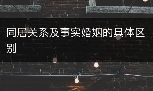 同居关系及事实婚姻的具体区别