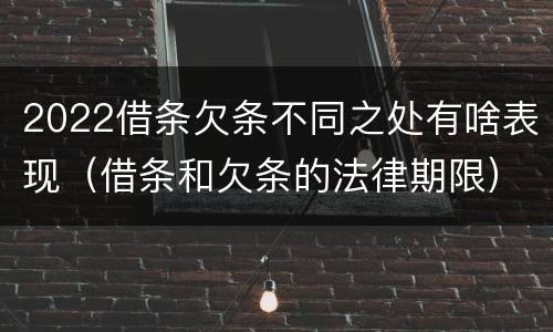 2022借条欠条不同之处有啥表现（借条和欠条的法律期限）
