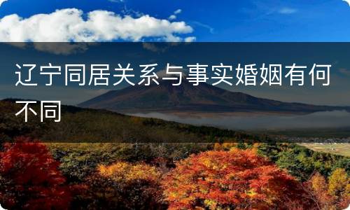 辽宁同居关系与事实婚姻有何不同