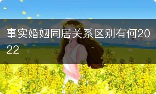 事实婚姻同居关系区别有何2022