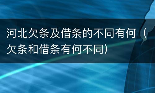 河北欠条及借条的不同有何（欠条和借条有何不同）