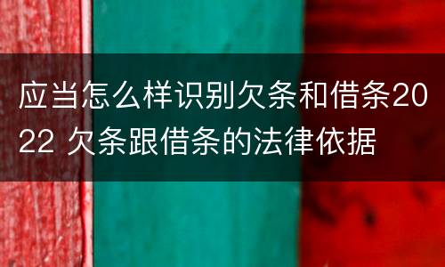 应当怎么样识别欠条和借条2022 欠条跟借条的法律依据