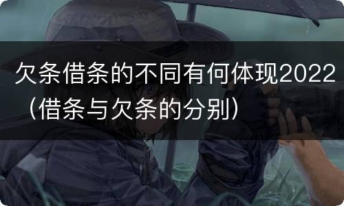 欠条借条的不同有何体现2022（借条与欠条的分别）