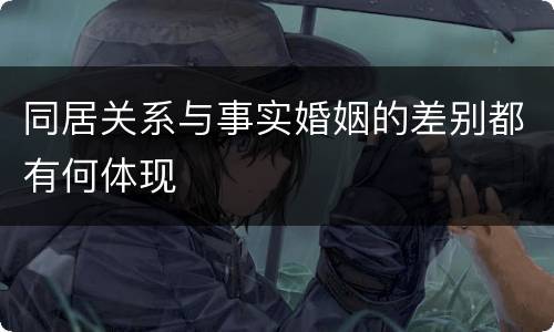 同居关系与事实婚姻的差别都有何体现