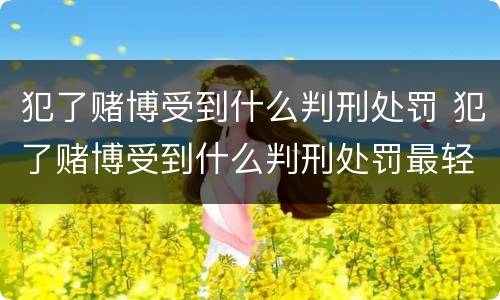 犯了赌博受到什么判刑处罚 犯了赌博受到什么判刑处罚最轻